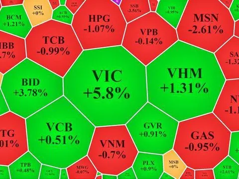 Cổ phiếu lớn tiếp tục đưa VN-Index lên đỉnh