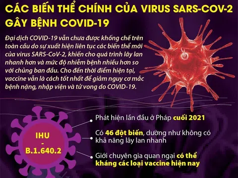 Các biến thể chính của virus SARS-CoV-2 gây bệnh COVID-19