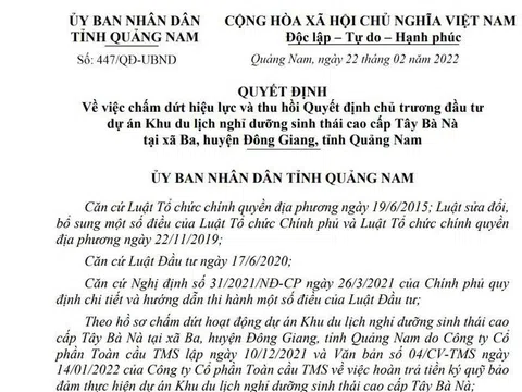 Vì sao siêu dự án du lịch nghỉ dưỡng Tây Bà Nà bị 'khai tử'?