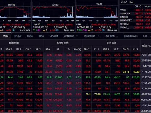 Loạt cổ phiếu hàng hóa bị bán tháo, VN-Index mất mốc 1.450 điểm