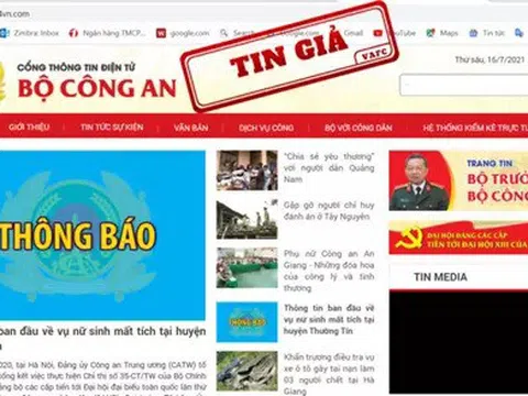 Cảnh báo trò giả mạo website của Bộ Công an để lừa đảo