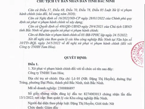 Bắc Ninh: Xử phạt 3 công ty xây dựng không phép hàng nghìn m2