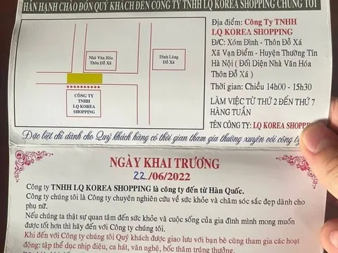 Công ty LQ Korea Shopping bị “tố” bán hàng không hóa đơn, không tem nhãn phụ: Quảng cáo “nổ” cty đến từ Hàn Quốc (Bài 3)