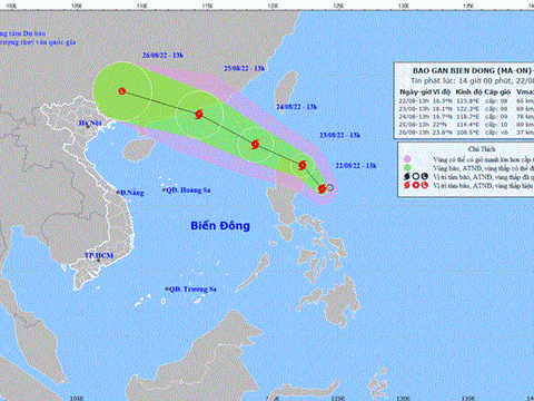Bão Ma-on di chuyển nhanh và mạnh khi vào Biển Đông