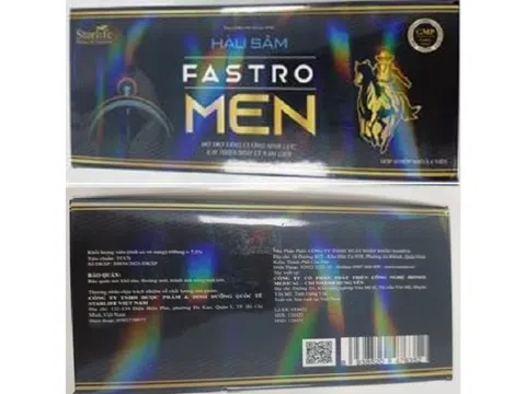 Đà Nẵng thu hồi sản phẩm Hàu sâm Fastro Men do chứa chất cấm