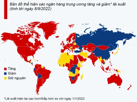 Các ngân hàng trung ương thế giới điều chỉnh lãi suất như thế nào từ đầu năm 2022?