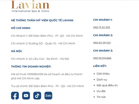 Cơ sở Thẩm mỹ viện Lavian bị đình chỉ vì hoạt động quá chuyên môn cho phép