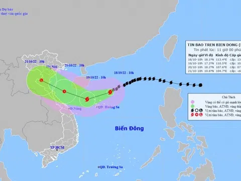 Bão số 6 mạnh cấp 12, giật cấp 14 còn cách Hoàng Sa 210km