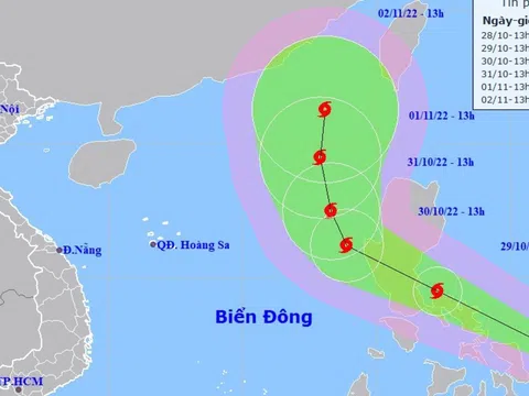 Bão Nalgae tiến gần khu vực biển Đông