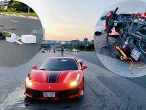 Xe Ferrari 488 va chạm xe máy: Trích xuất camera thấy tài xế là nam giới