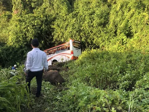 Xe khách rơi xuống vực làm nhiều người bị thương