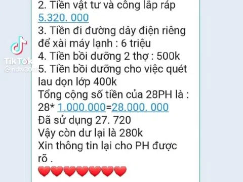 Phụ huynh "choáng" vì 1 năm lớp tiêu hết 150 triệu đồng quỹ lớp