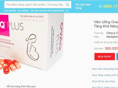 OvaQ Plus quảng cáo gây hiểu nhầm có tác dụng như thuốc chữa bệnh