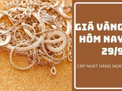 Giá vàng hôm nay 29/9: Biến động nhẹ quanh mức thấp nhất kể từ 4/2020