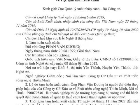 Nghệ An: Công ty XDTM Sông Tiền nợ thuế và bị cưỡng chế hóa đơn