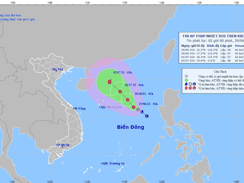 Áp thấp nhiệt đới trên Biển Đông có thể mạnh lên thành bão