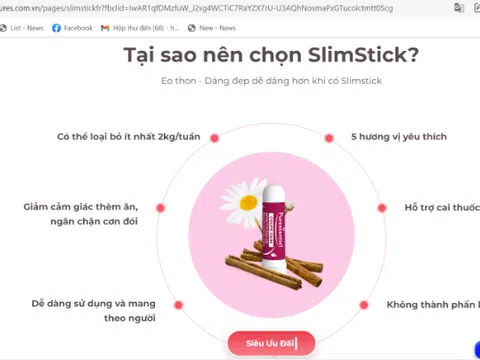 Thanh hít giảm cân SlimStick: Quảng cáo công dụng như thuốc, lừa dối người tiêu dùng