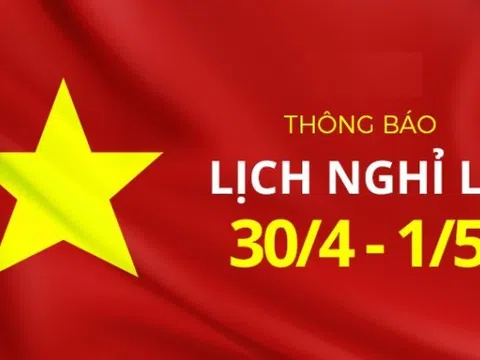 Người lao động được nghỉ 5 ngày liên tục dịp 30/4-1/5