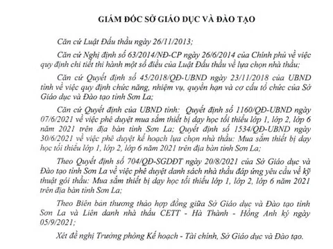 Sở GD&ĐT Sơn La: Giá thiết bị cao bất thường ở gói thầu gần 20 tỷ đồng