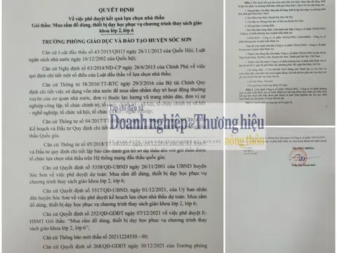 Sóc Sơn (Hà Nội): dấu hiệu loạn giá, “thổi giá” trong gói thầu mua sắm đồ dùng, thiết bị giáo dục