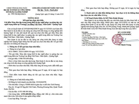 Quảng Ngãi: Nghi vấn chênh lệch giá hàng tỷ đồng trong đấu thầu mua sắm tại Ban quản lý dự án?