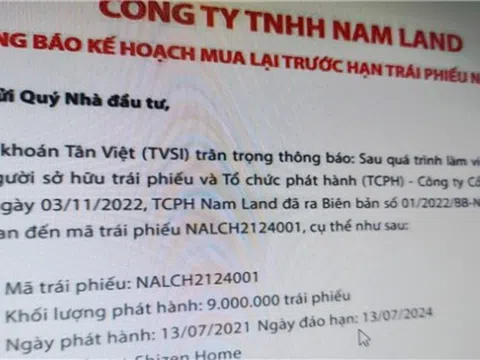 Nam Land và Gotec Land chi 1.500 tỷ mua trái phiếu trước hạn