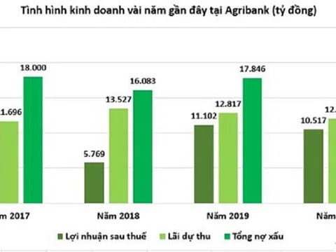 Agribank: Lãi dự thu cao hơn cả lợi nhuận, nợ xấu cao nhất nhì hệ thống